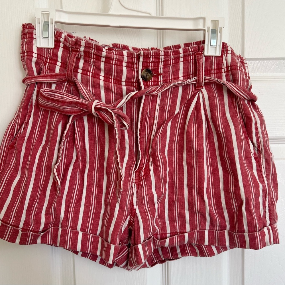 Striped High Waisted Dress Shorts